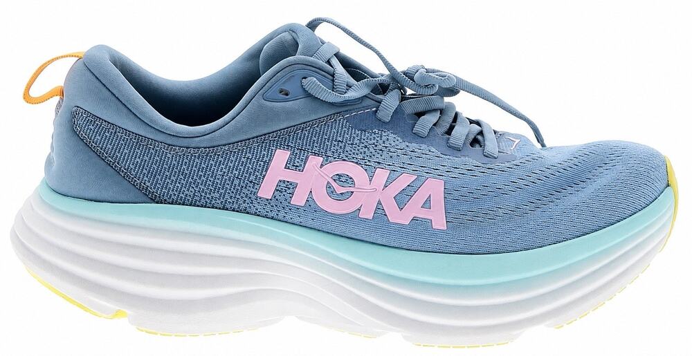 HOKA One One Bondi Women’s 8.5 Running/Walking Shoe Blue Pink Cushioned Sneakers